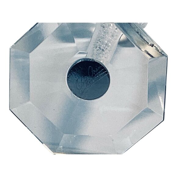 Oleg Cassini Pair Sparkle Glitter Candle Sticks Signed 6in - Picture 4 of 6